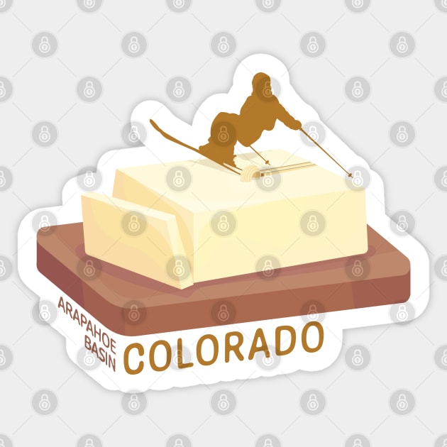 Ski Butter Carving | Arapahoe Basin Colorado Sticker by KlehmInTime